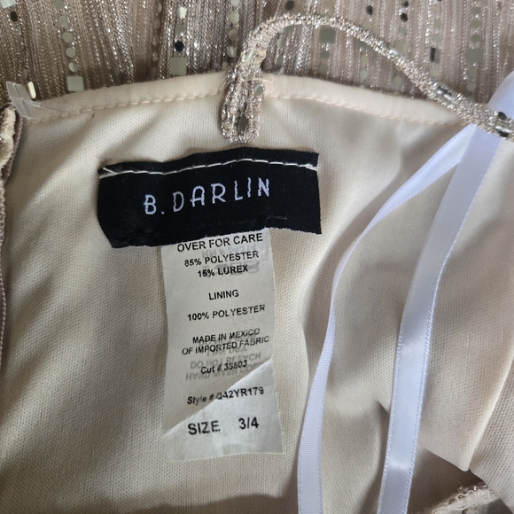 B Darlin Shimmering Gold Prom .Size 3 - 4 - Picture 3 of 11